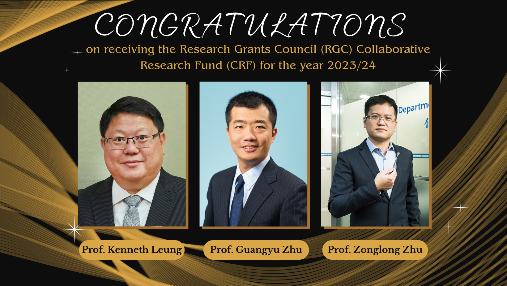 Congratulations to Prof. Zonglong Zhu on receiving RGC Collaborative Research Fund for the year 2023/24